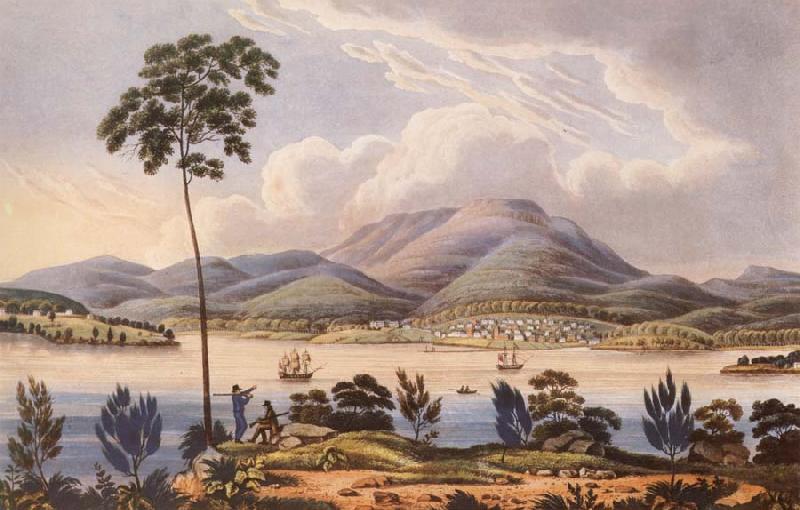 Lycett, Joseph Distant View of Hobart Town,Van Diemen-s Land,from Blufhead Germany oil painting art